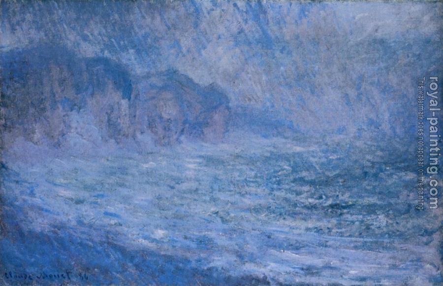 Claude Oscar Monet : Cliff at Pourville, Rain